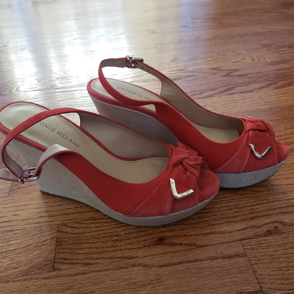 Antonio Melani Reena Red Wedge Heels